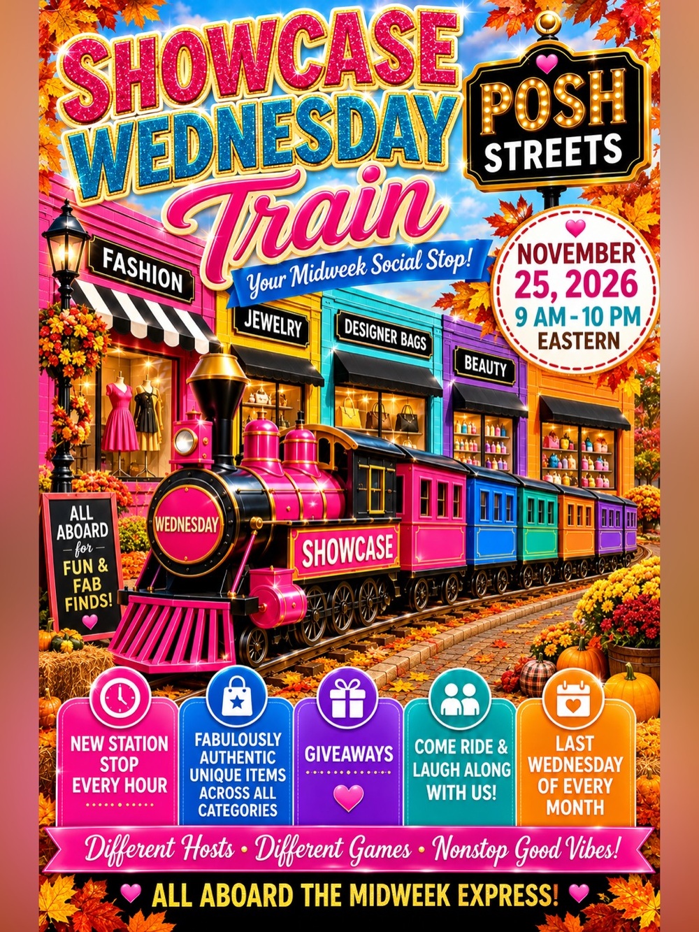28th of October SHOWCASE WEDNESDAY Train Come JOIN US!! GIVEAWAYS Fab Finds - Picture 2 of 3